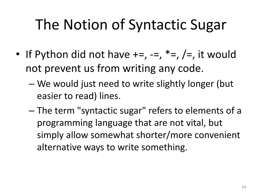 the notion of syntactic sugar