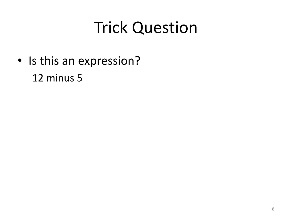 trick question