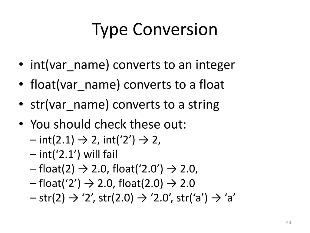 type conversion