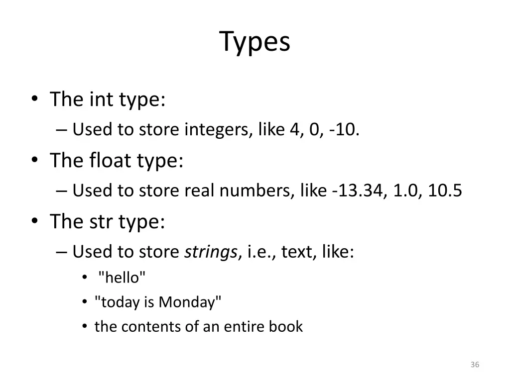 types 1
