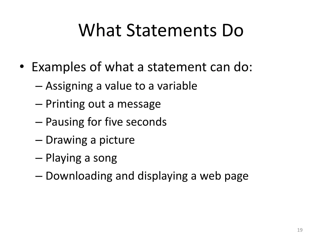 what statements do