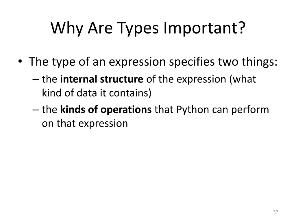 why are types important