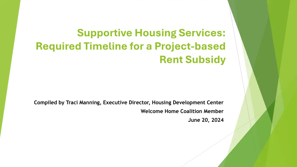 supportive housing services required timeline