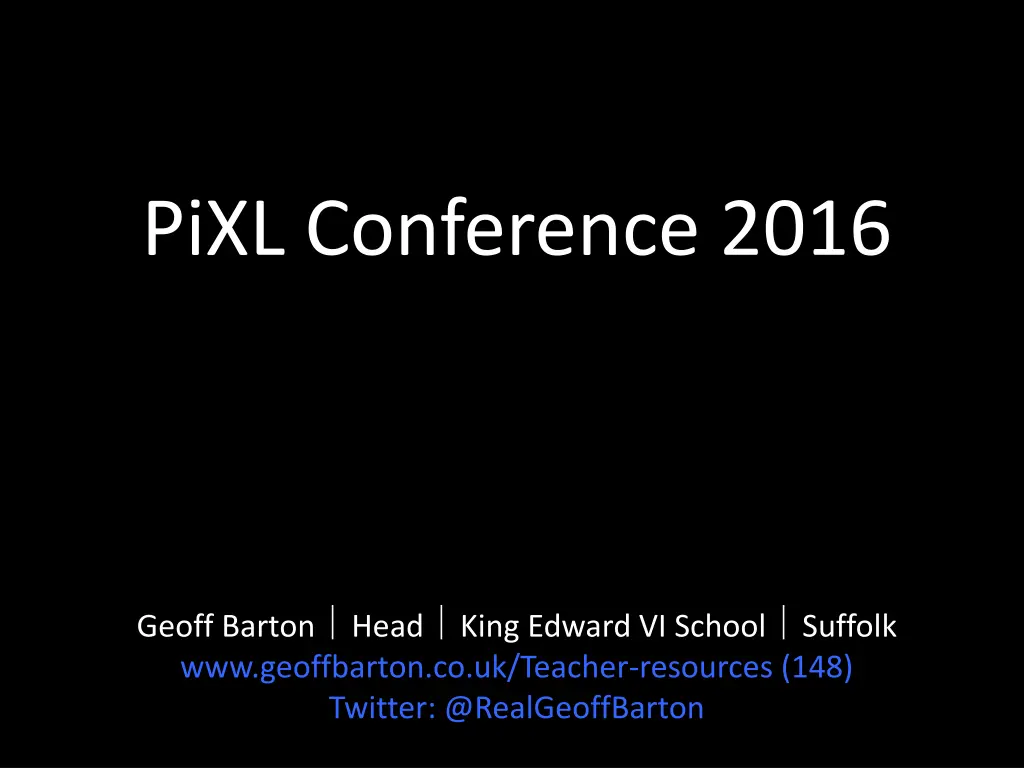 pixl conference 2016