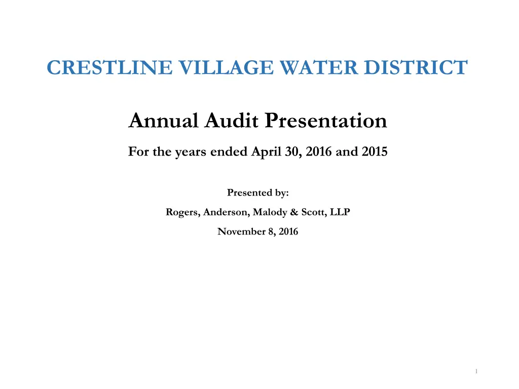 crestline village water district