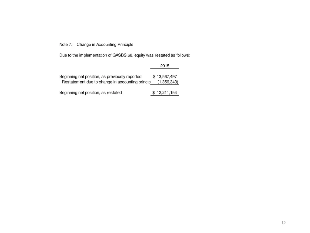 note 7 change in accounting principle