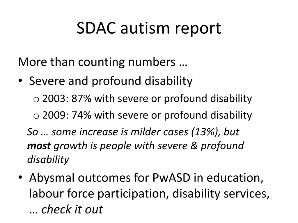 sdac autism report