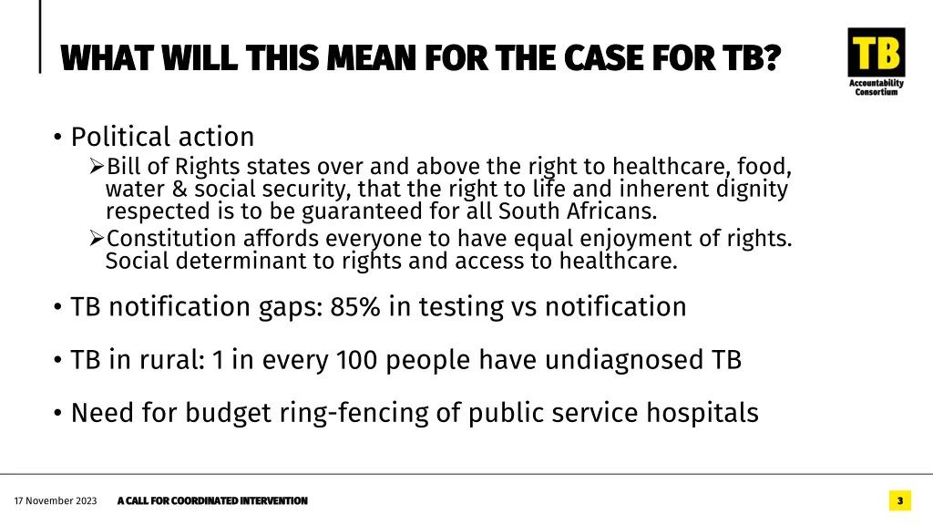 what will this mean for the case for tb what will