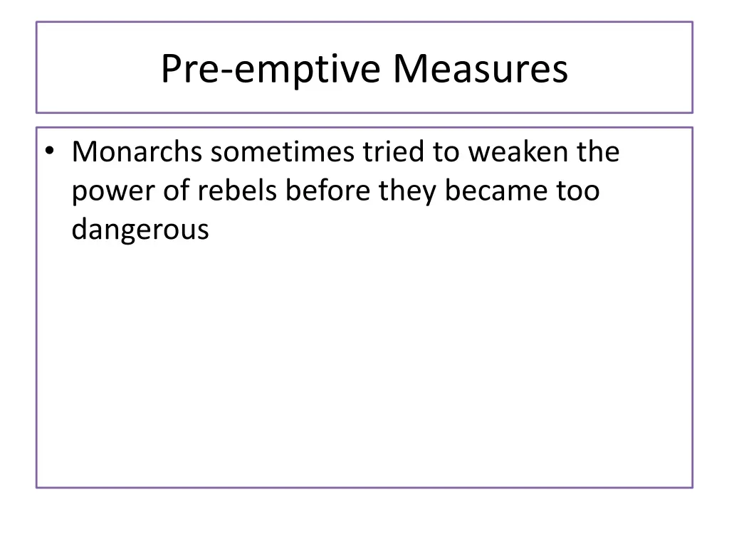 pre emptive measures
