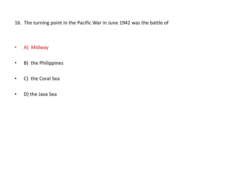 16 the turning point in the pacific war in june