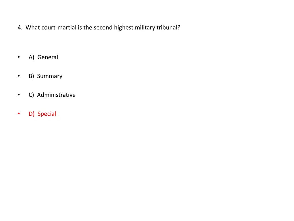 4 what court martial is the second highest