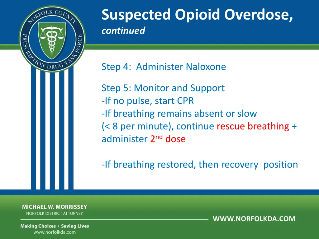 suspected opioid overdose continued
