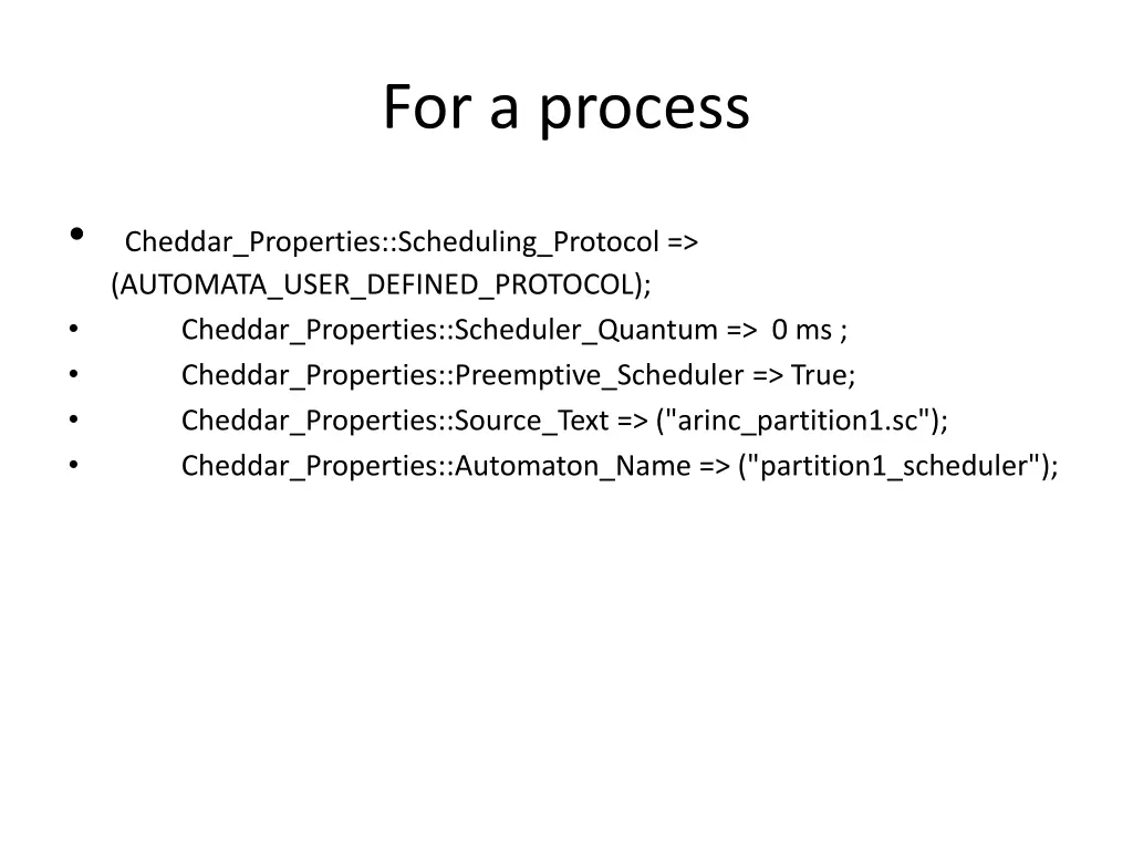 for a process