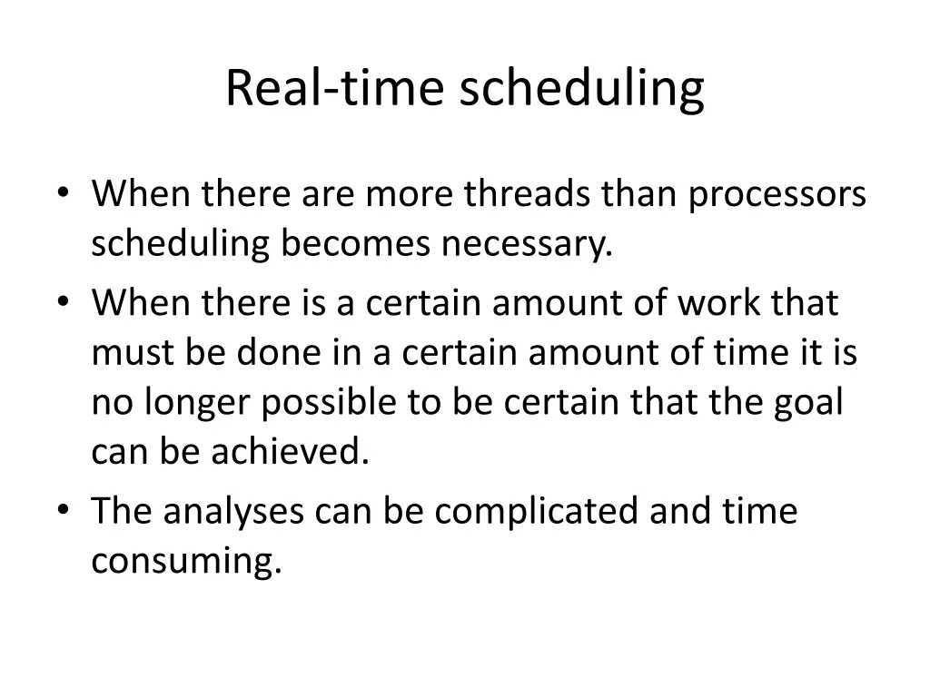 real time scheduling