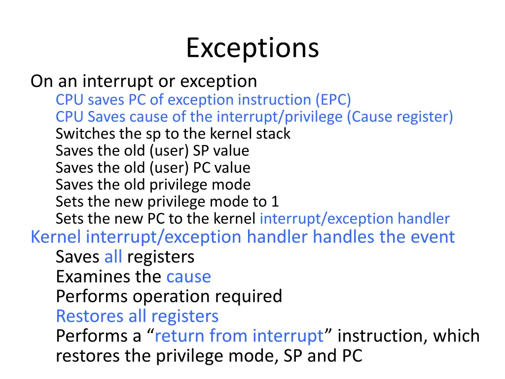 exceptions