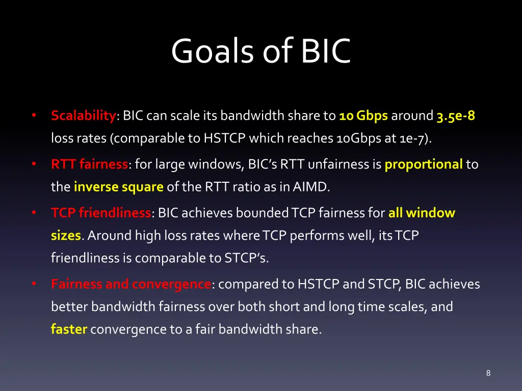 goals of bic