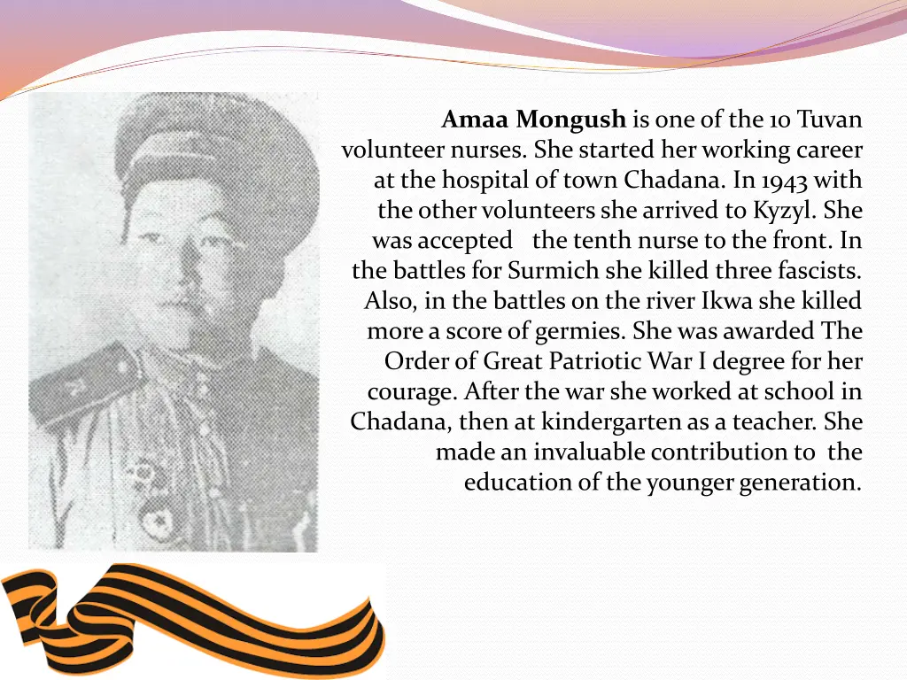 amaa mongush is one of the 10 tuvan volunteer