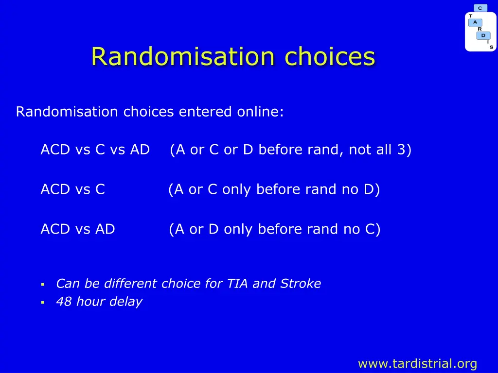 randomisation choices