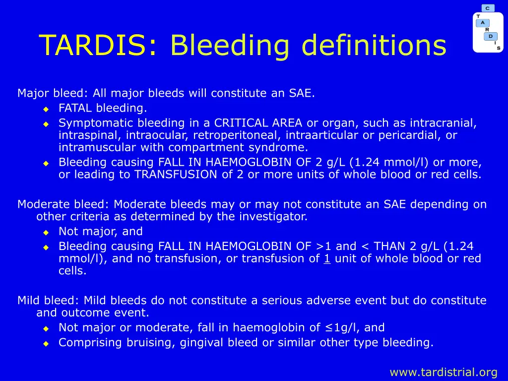 tardis bleeding definitions