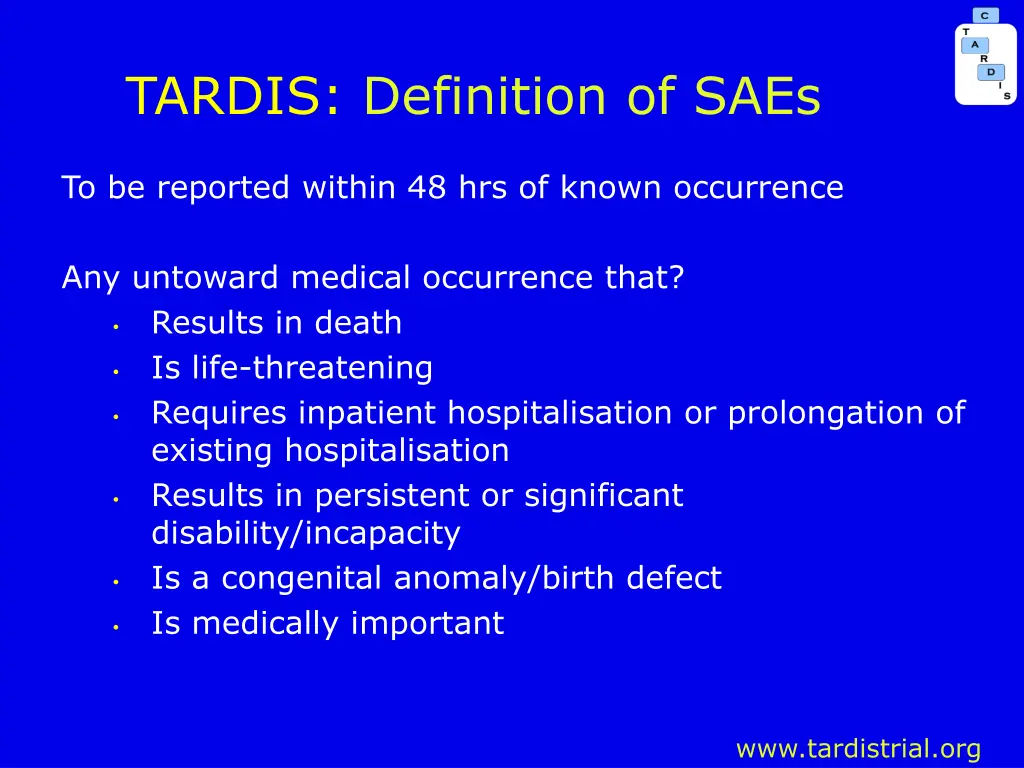 tardis definition of saes