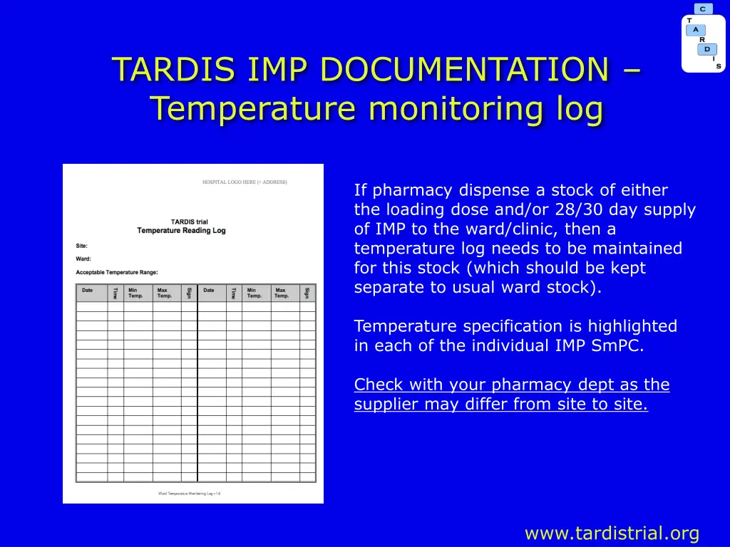 tardis imp documentation temperature monitoring