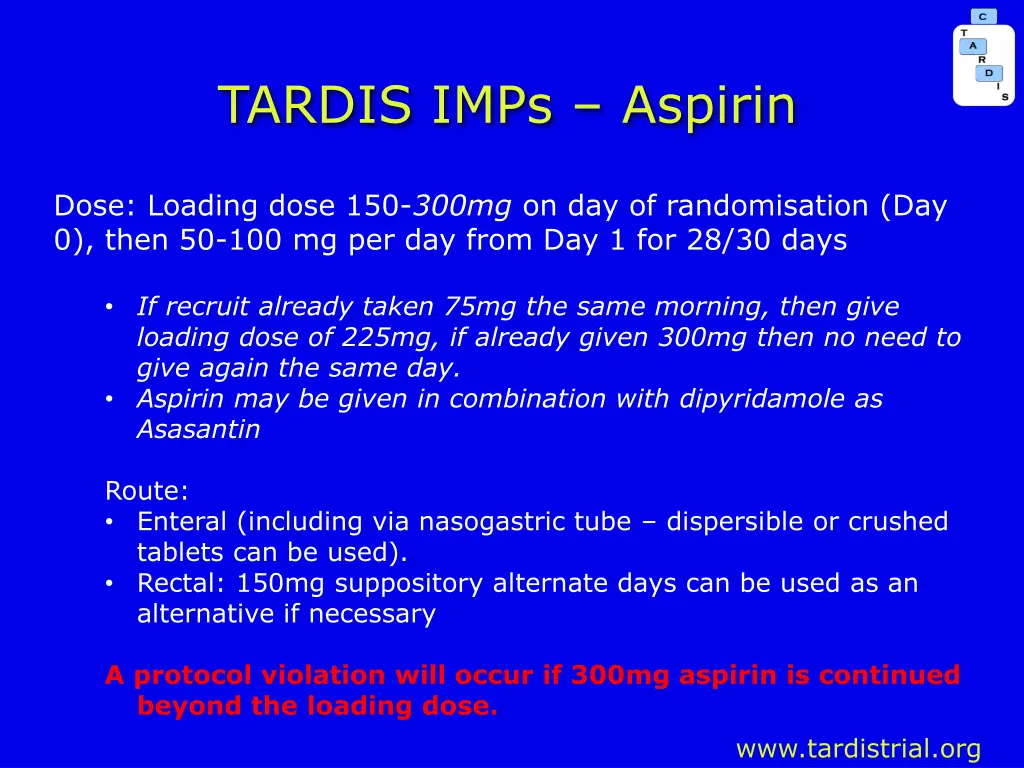 tardis imps aspirin