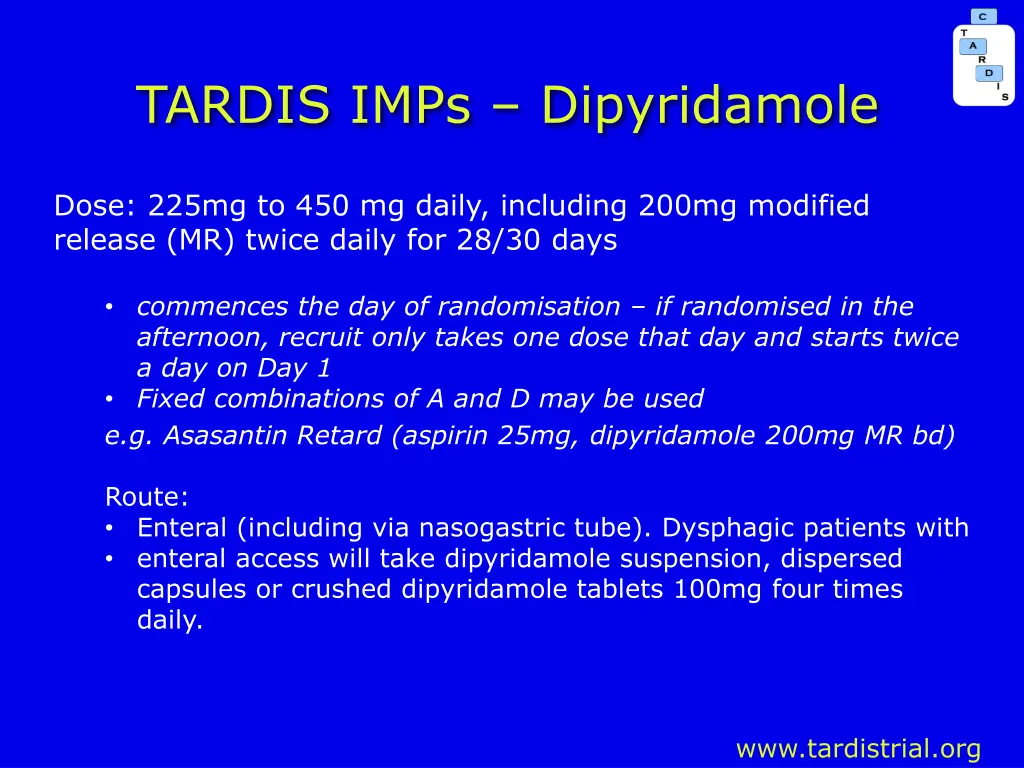 tardis imps dipyridamole