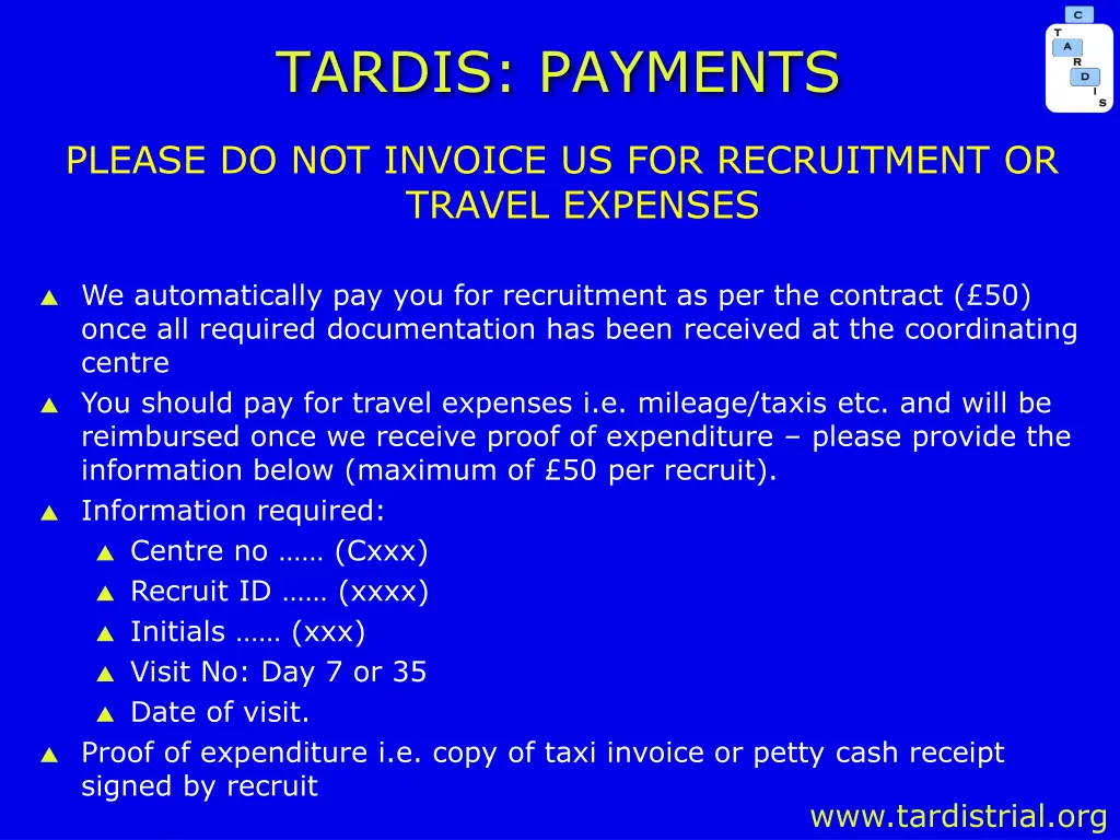tardis payments