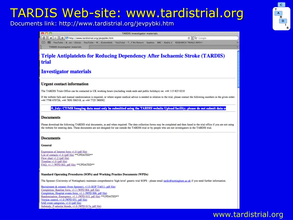tardis web site www tardistrial org documents
