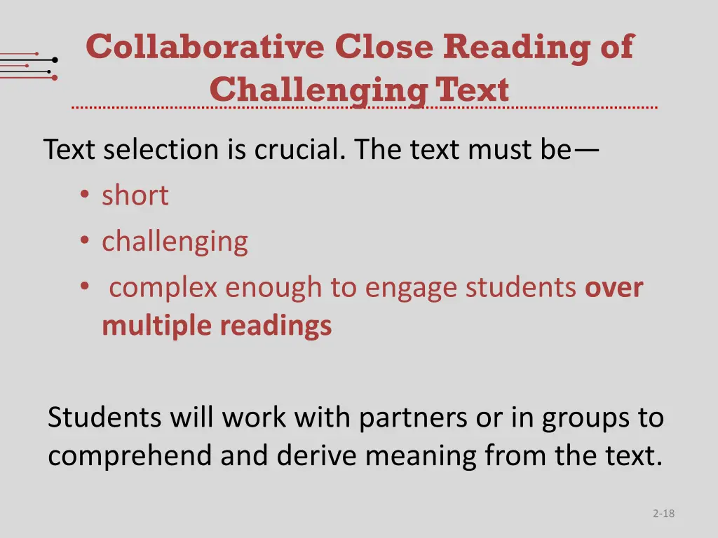 collaborative close reading of challenging text