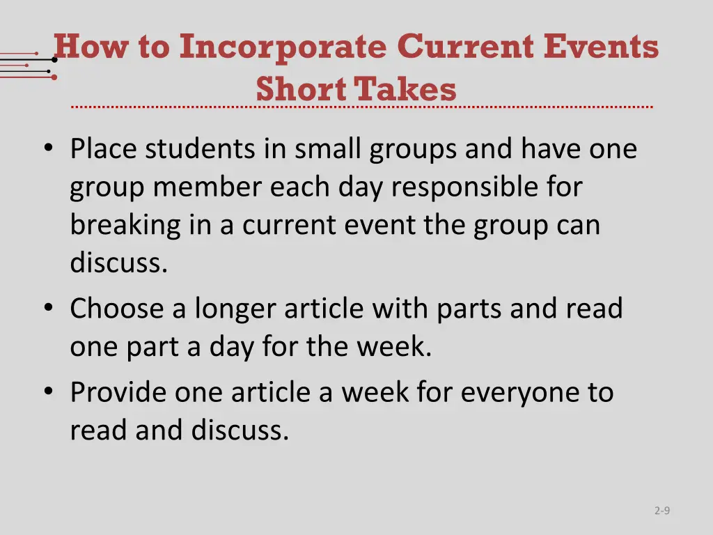 how to incorporate current events short takes