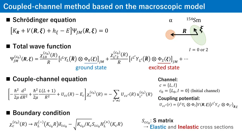 coupled channel method based on the macroscopic