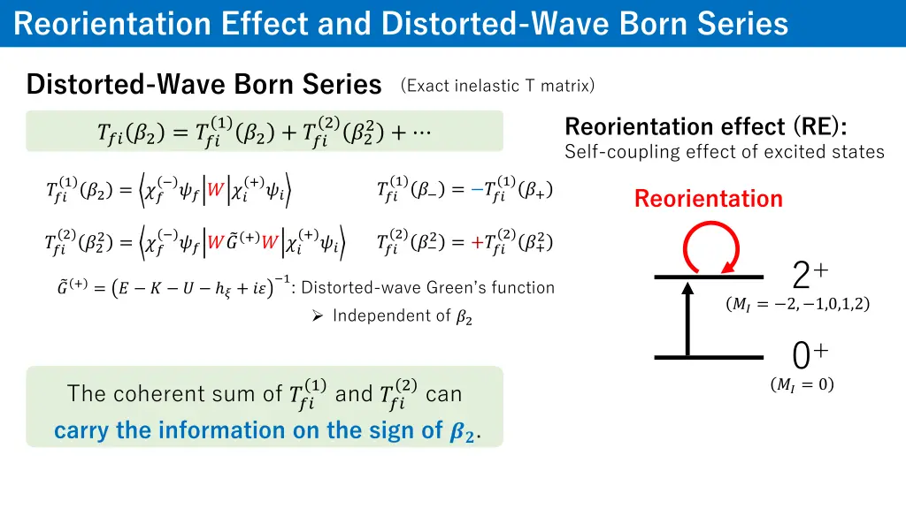 reorientation effect and distorted wave born