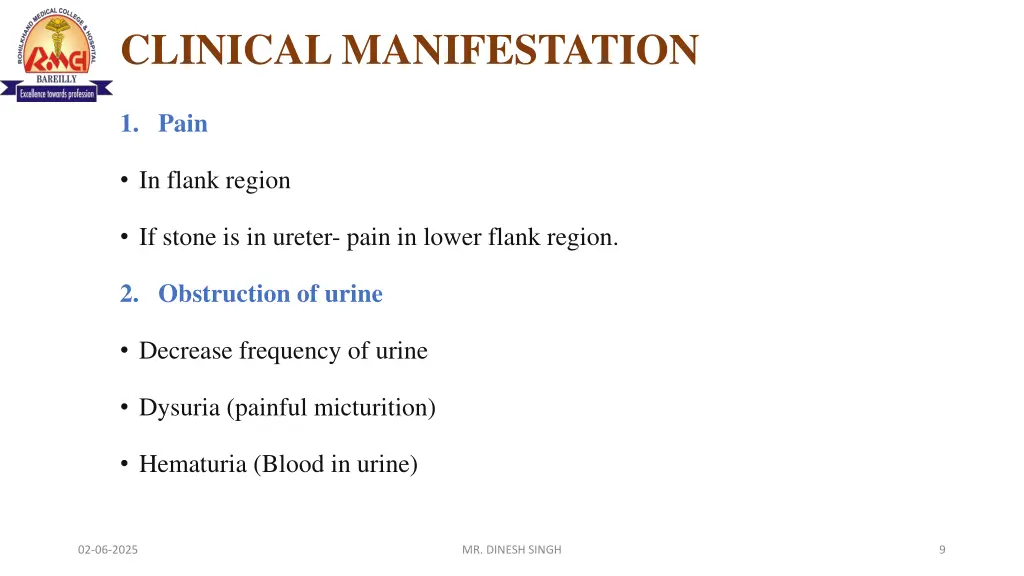 clinical manifestation