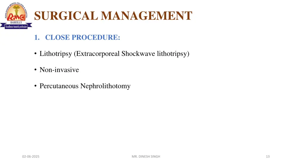 surgical management