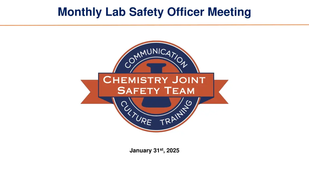 monthly lab safety officer meeting
