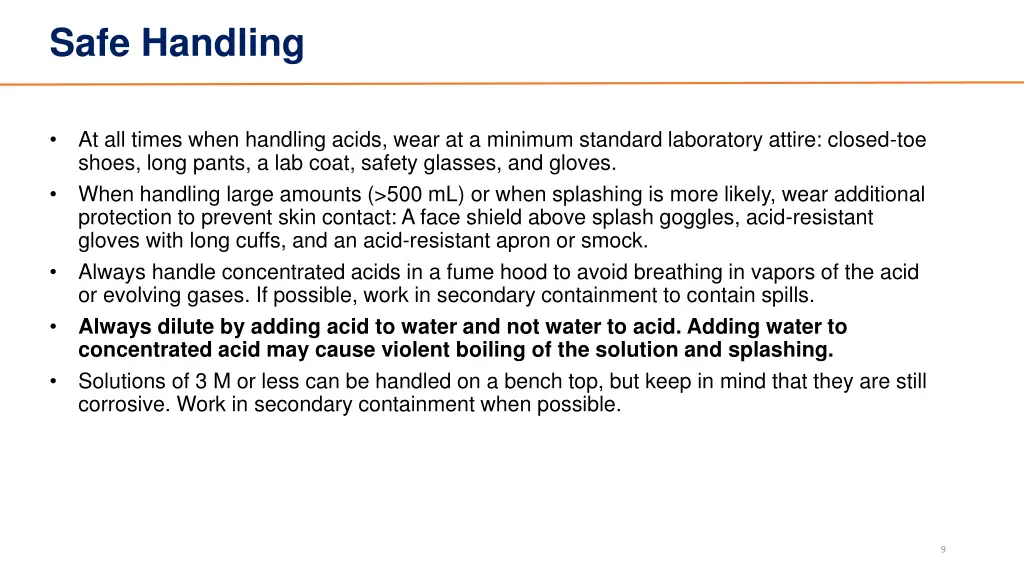 safe handling