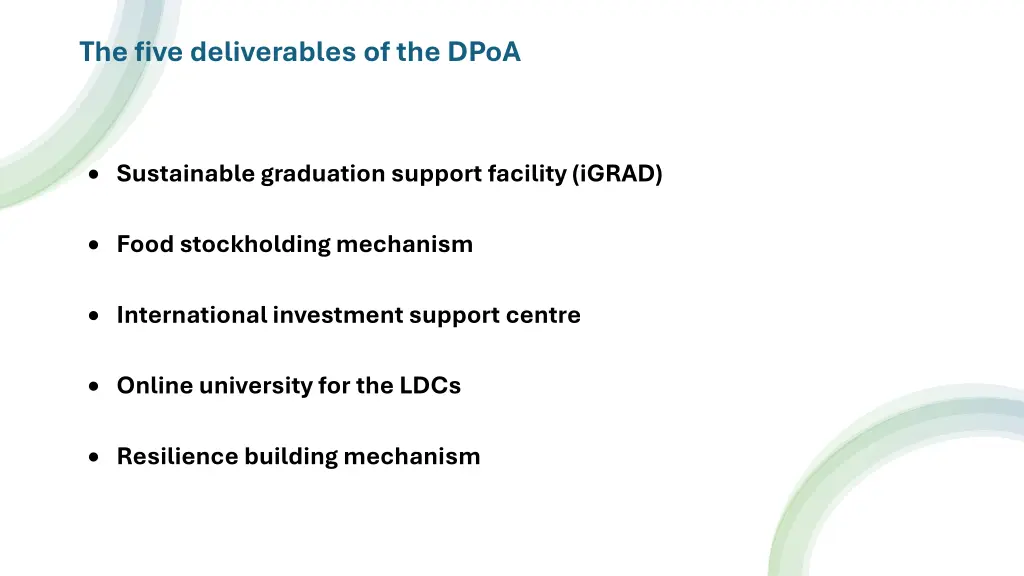 the five deliverables of the dpoa