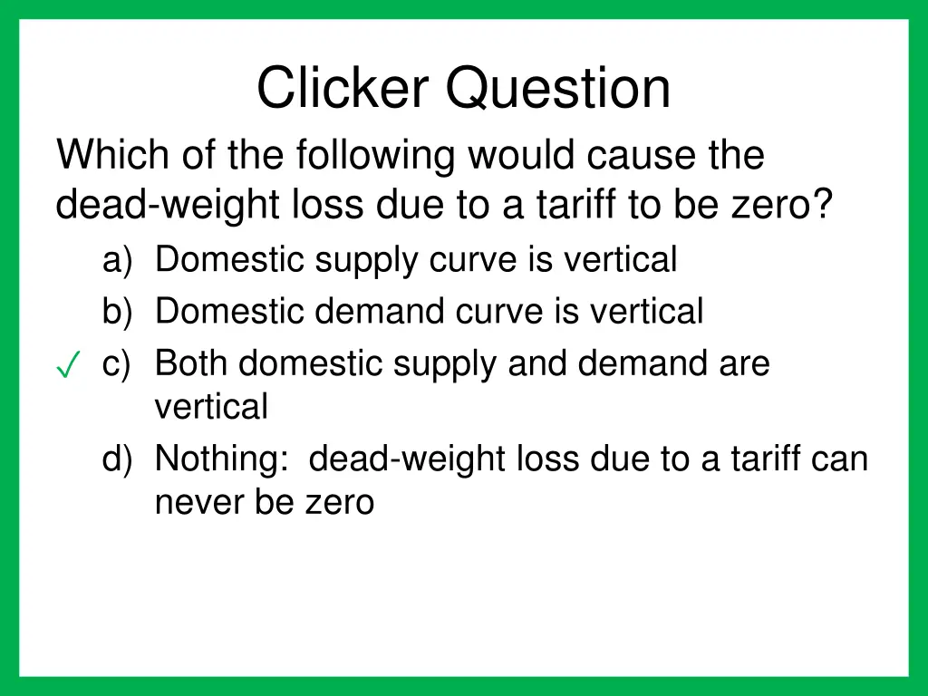 clicker question which of the following would