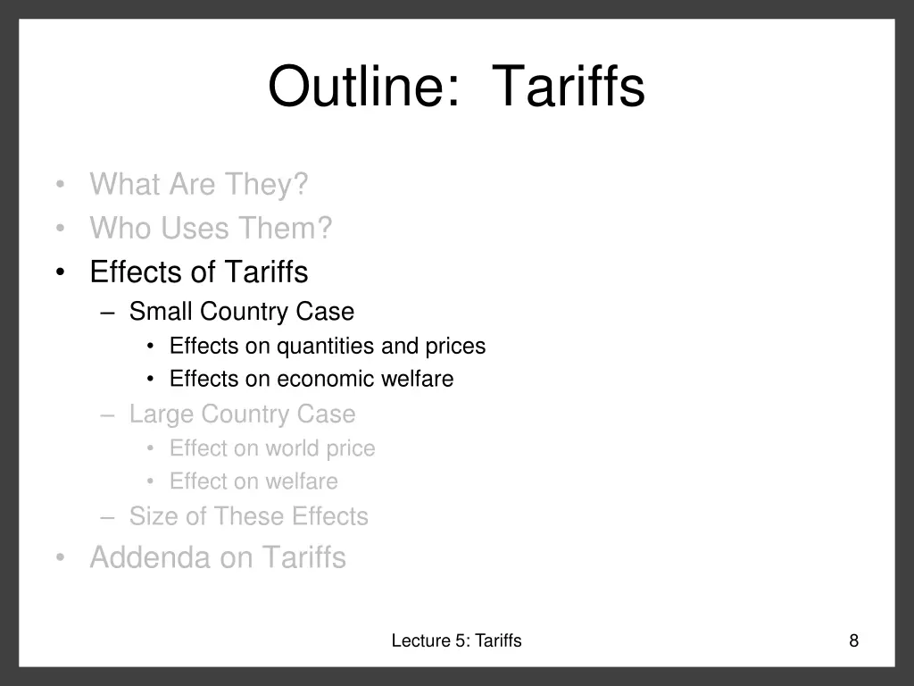 outline tariffs 2