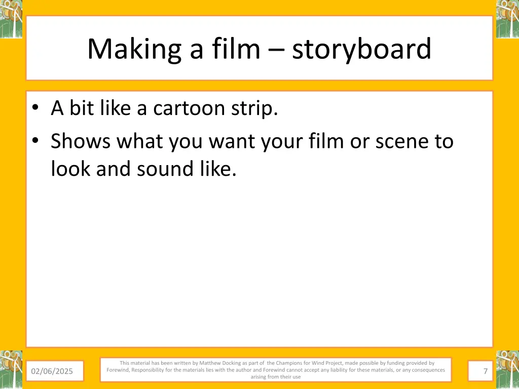 making a film storyboard