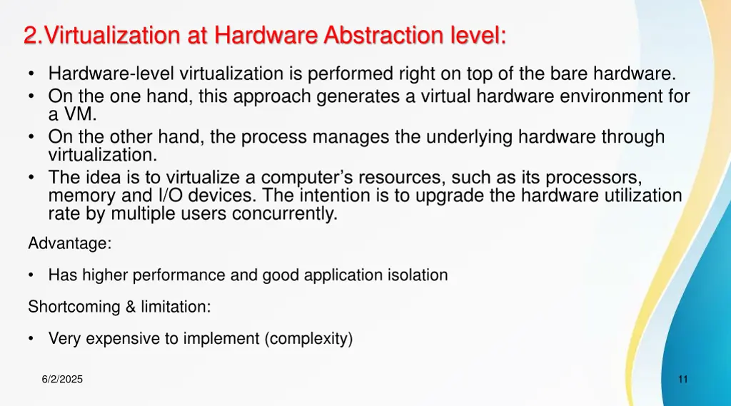 2 virtualization at hardware abstraction level
