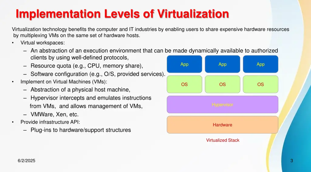 implementation levels of virtualization