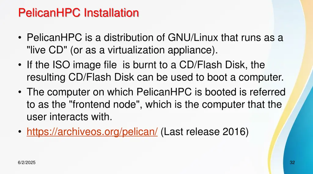 pelicanhpc installation