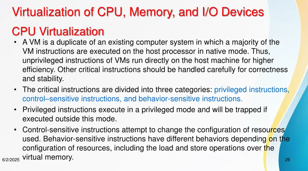 virtualization of cpu memory and i o devices