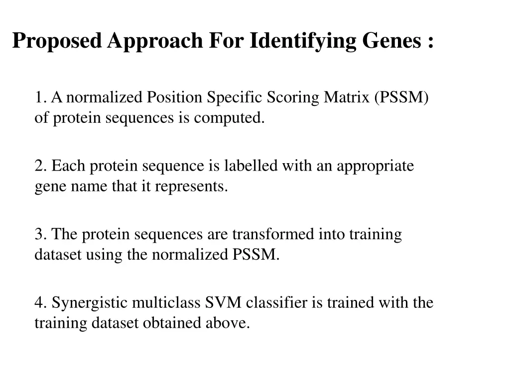 proposed approach for identifying genes