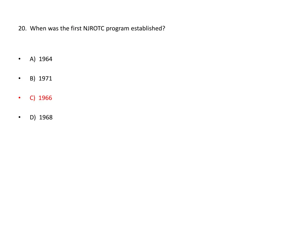 20 when was the first njrotc program established