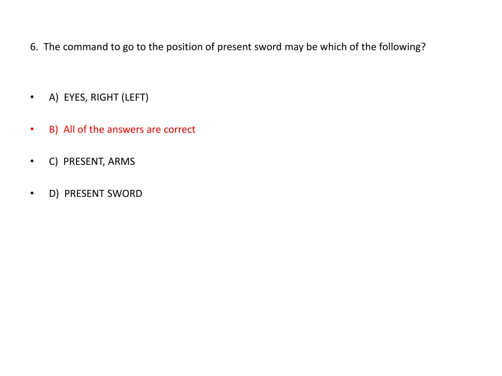 6 the command to go to the position of present