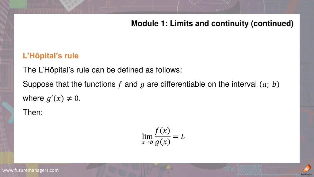module 1 limits and continuity continued