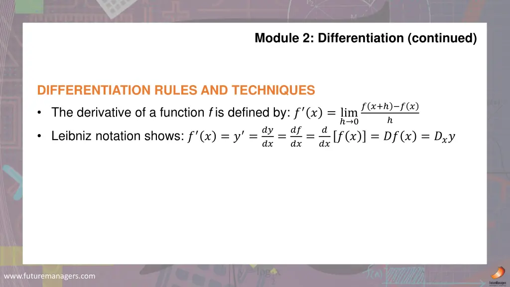 module 2 differentiation continued